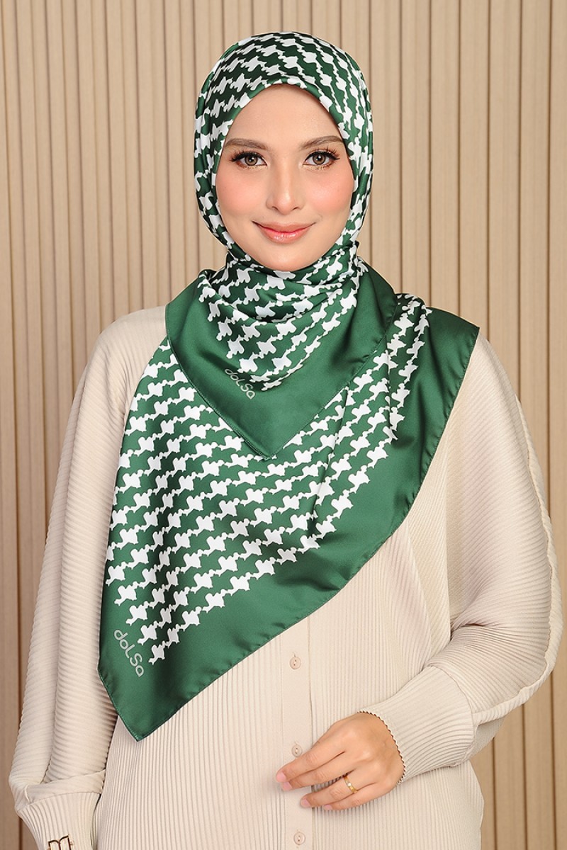Houndstooth Square - Emerald Green