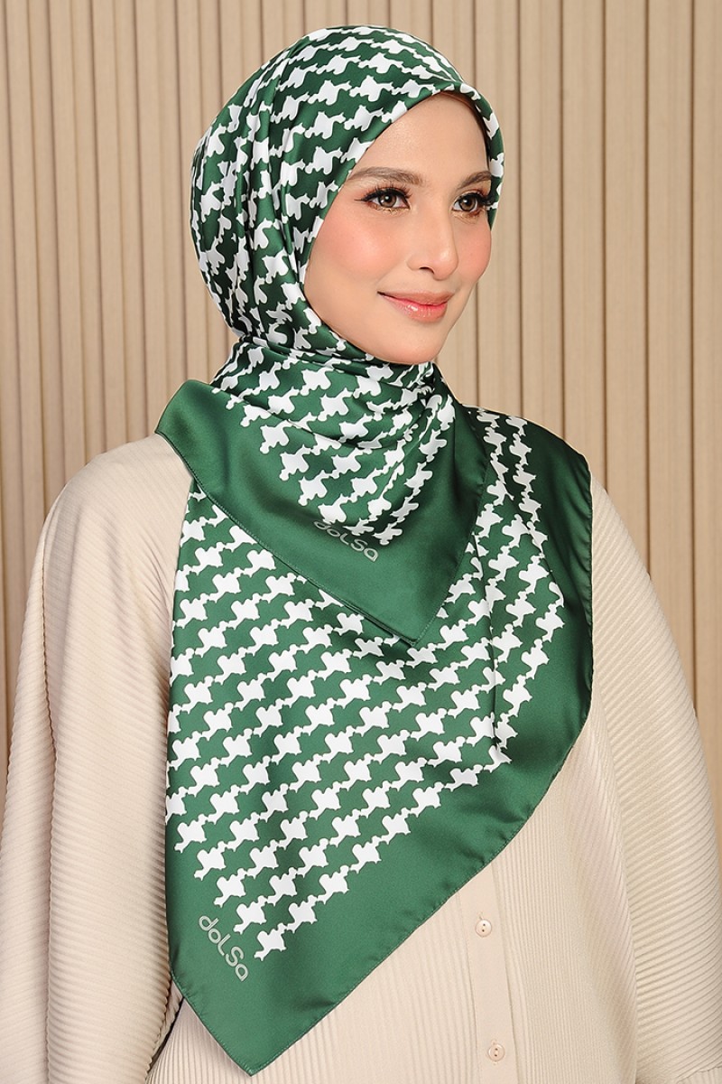 Houndstooth Square - Emerald Green