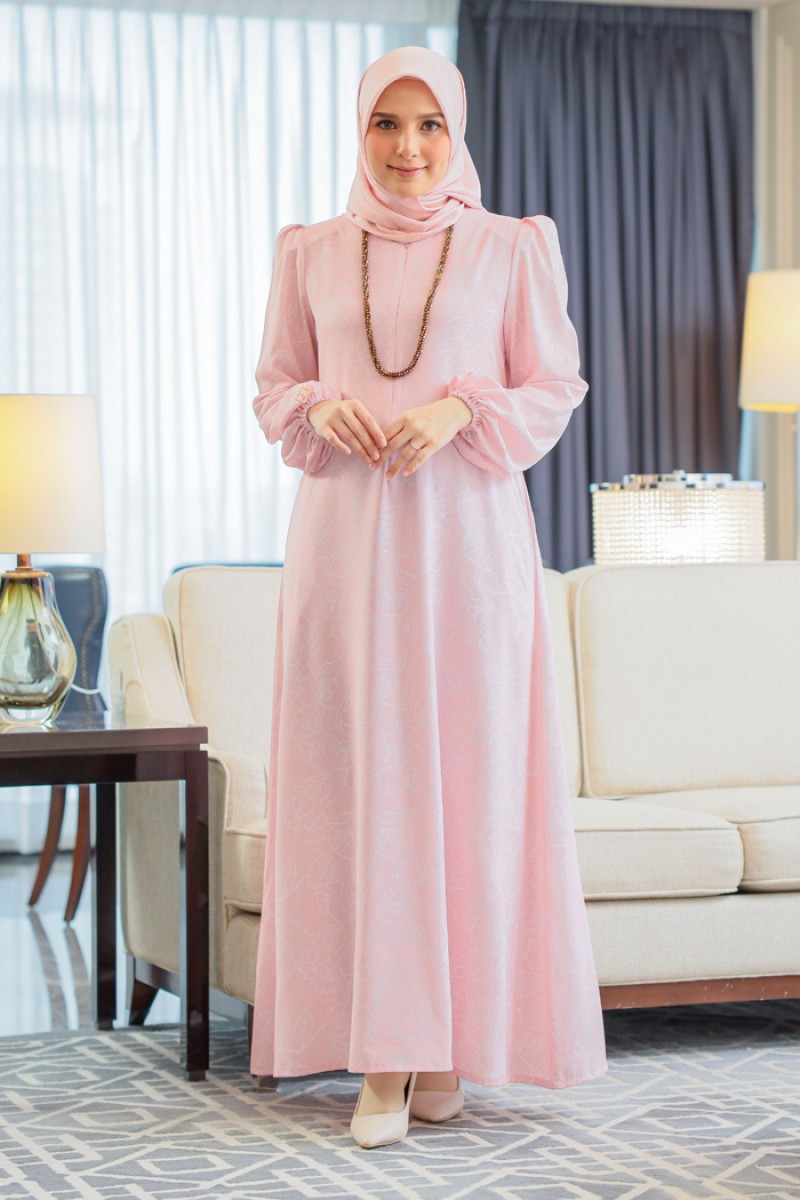 Jubah Royal - Fleur Frosty Pink