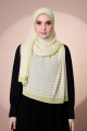 Houndstooth Pleated Shawl - Neon Green